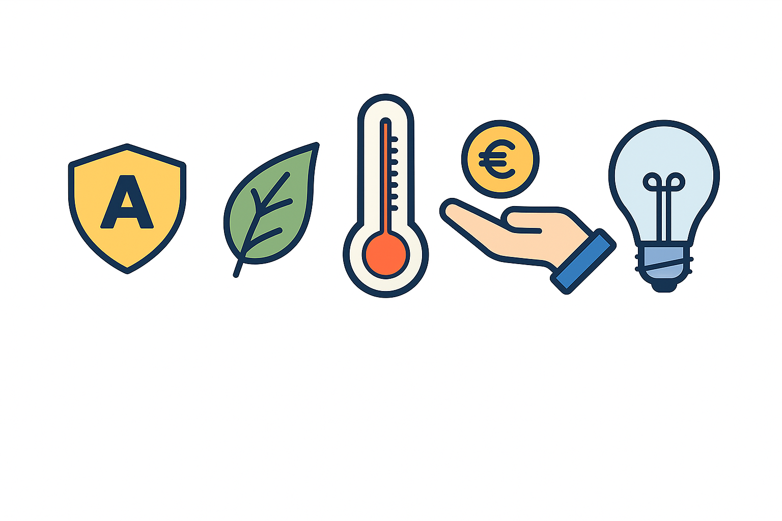 icônes énergétiques modernes et colorées